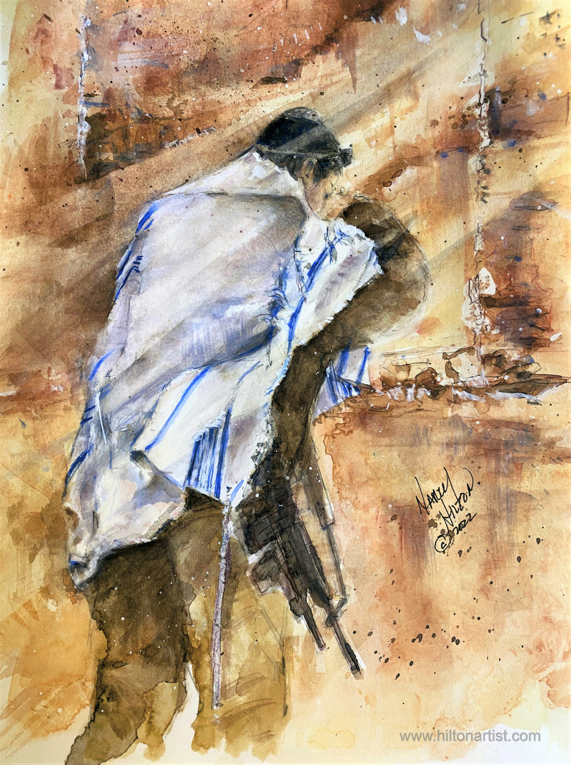 Soldier praying at the Western Wall